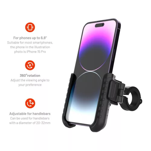 FIXED univerzális mobiltelefontartó Bikee Plus, fekete