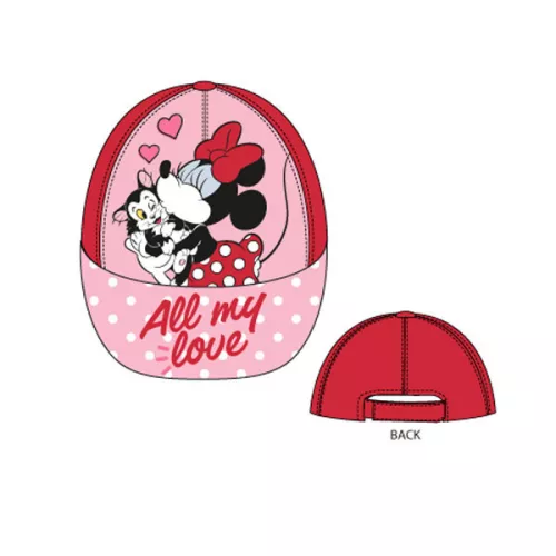 Detská baseballová šiltovka Disney Minnie All My Love Red 54 cm