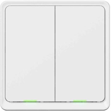   TESLA okos dupla kapcsoló, ZigBee protokollal, TESLA mobilalkalmazás támogatással, fehér