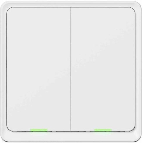 TESLA okos dupla kapcsoló, ZigBee protokollal, TESLA mobilalkalmazás támogatással, fehér