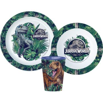   Jurassic World étkészlet, micro műanyag szett, pohárral 260 ml