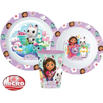   Gabi babaháza étkészlet, micro műanyag szett, pohárral 260 ml