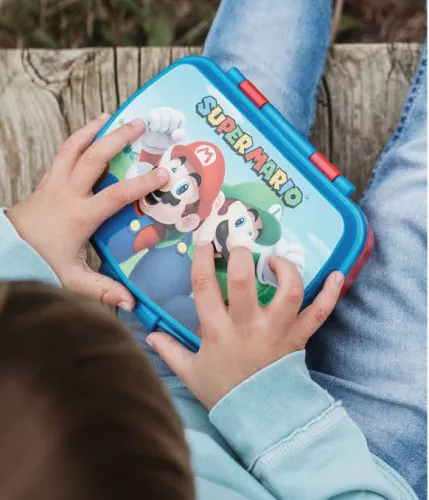Super Mario Mushroom Kingdom funny műanyag szendvicsdoboz