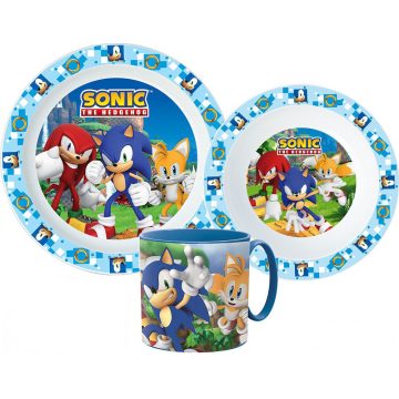   Sonic a sündisznó étkészlet, micro műanyag szett bögrével 265 ml