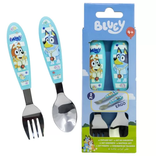 Bluey Yummy ergonomisches Metallbesteckset – 2-teilig