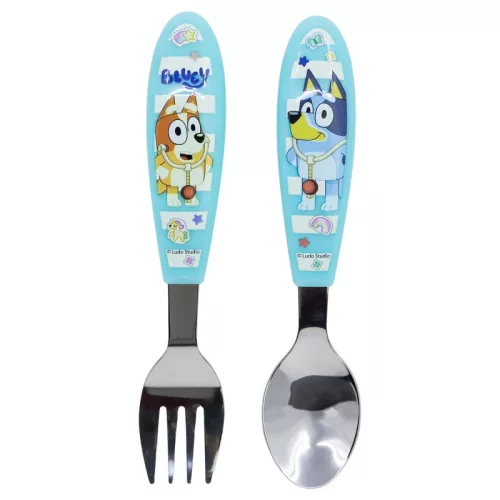 Bluey Yummy ergonomisches Metallbesteckset – 2-teilig