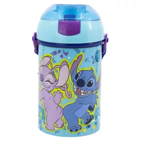   Disney Lilo a Stitch, Hviezdny psí tanec, plastová fľaša so slamkou a vešiakom 450 ml