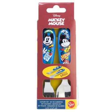   Disney Mickey True Champions fém ergo evőeszköz készlet - 2 darabos
