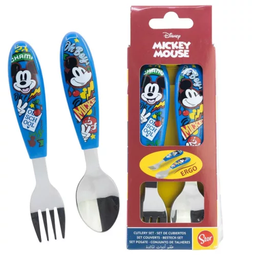 Disney Mickey True Champions fém ergo evőeszköz készlet - 2 darabos