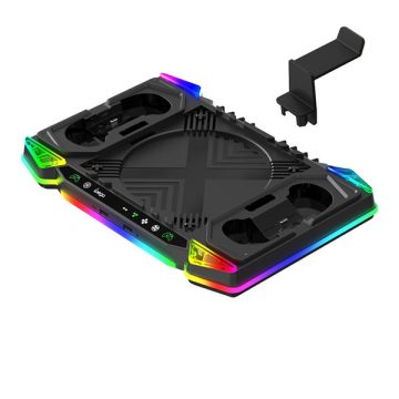   iPega XBX025S multifunkcionális RGB töltőállomás hűtéssel, Xbox Series X készülékhez, fekete