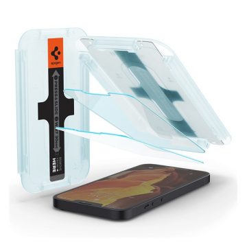   Spigen Glas.tR SLIM EZ Fit Apple iPhone 13 mini tempered kijelzővédő fólia felhelyező kerettel (2db)