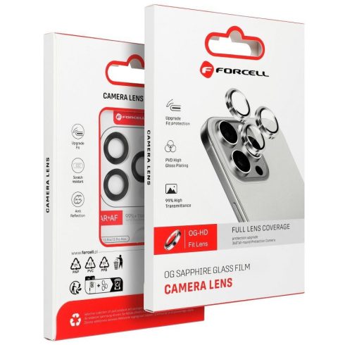 Forcell iPhone 16 Pro / 16 Pro Max tempered glass kamera védő üvegfólia, black titanium (fekete)