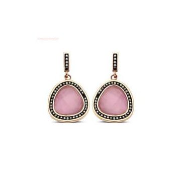 Victoria Rose gold színű rózsaszín köves fülbevaló