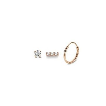Victoria Rose gold színű fülbevaló 3 db-os