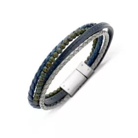 Victoria Blue Herren-Lederarmband