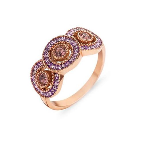 Victoria Rose gold színű rózsaszín köves gyűrű