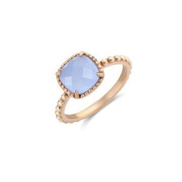 Victoria Rose gold színű kék köves gyűrű