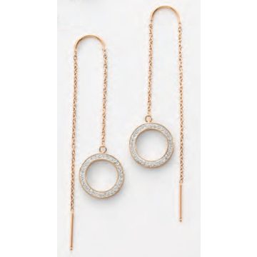 Victoria Rose gold színű fehér köves fülbevaló