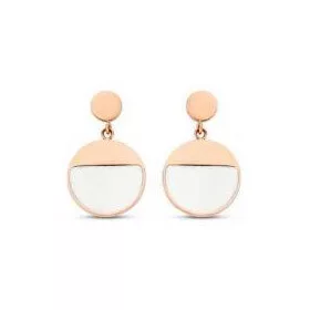 Victoria Rose gold színű fehér mintás fülbevaló