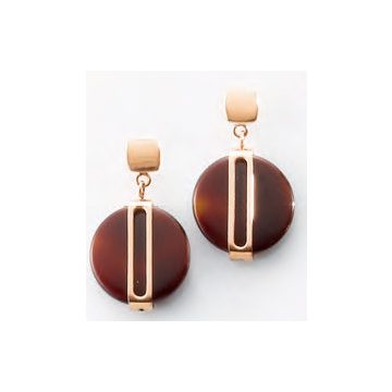 Victoria Rose gold színű barna mintás fülbevaló