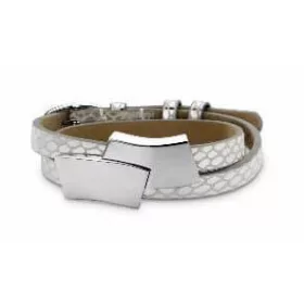 Victoria silberfarbenes Lederarmband