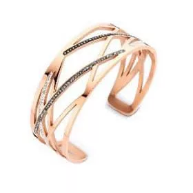 Victoria Rose gold színű fekete, fehér köves karkötő