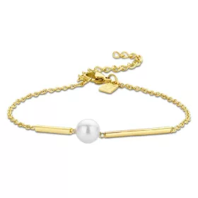 Victoria Goldfarbenes weißes Perlenarmband