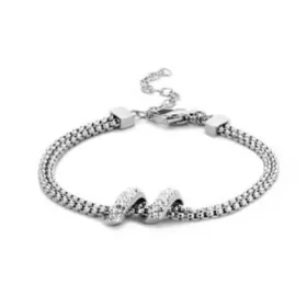 Victoria Armband aus silberfarbenem weißen Stein