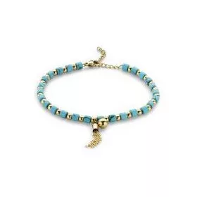 Victoria Goldfarbenes blaues Perlenarmband