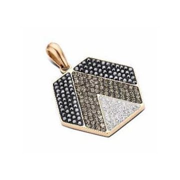 Victoria Rose gold színű fekete, fehér köves medál