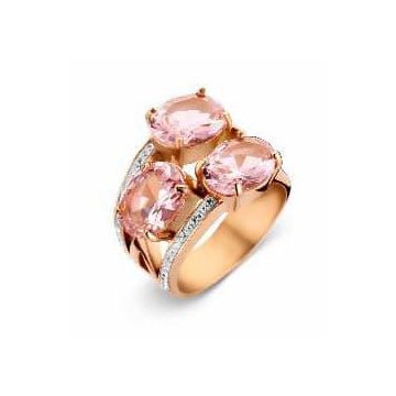   Victoria Rose gold színű fehér, rózsaszín köves gyűrű