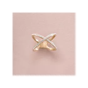 Victoria Rose gold színű fehér köves gyűrű