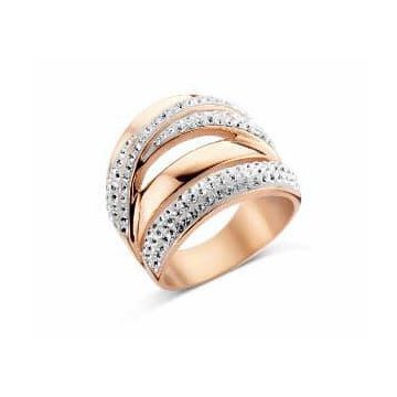Victoria Rose gold színű fehér köves gyűrű