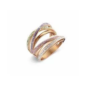 Victoria Rose gold színű színes köves gyűrű
