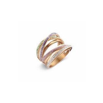 Victoria Rose gold színű színes köves gyűrű