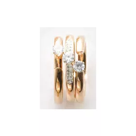 Victoria Rose gold színű fehér köves 3-as gyűrű szett