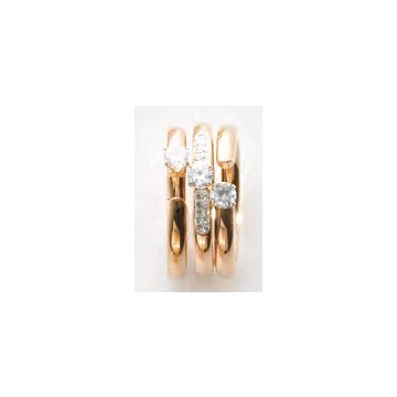 Victoria Rose gold színű fehér köves 3-as gyűrű szett
