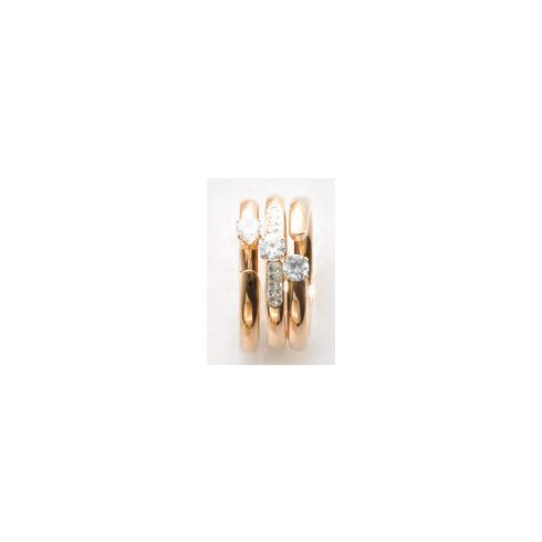 Victoria Rose gold színű fehér köves 3-as gyűrű szett