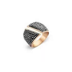 Victoria Rose gold színű fekete köves gyűrű