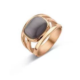 Victoria Rose gold színű fekete köves gyűrű