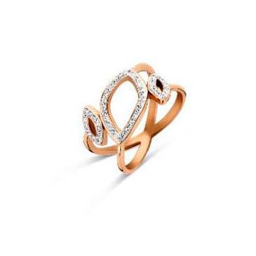 Victoria Rose gold színű fehér köves gyűrű