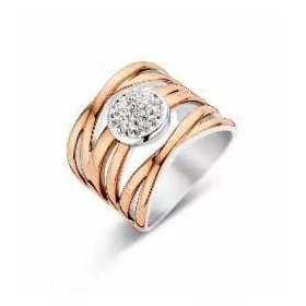 Victoria Rose gold színű fehér köves gyűrű