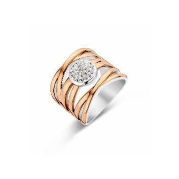 Victoria Rose gold színű fehér köves gyűrű