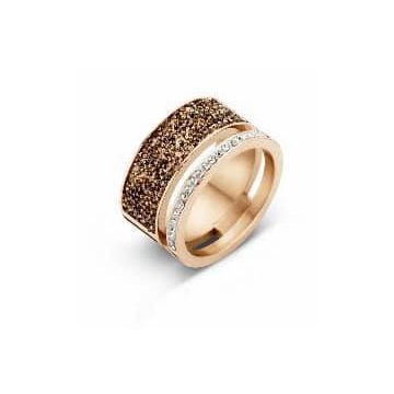 Victoria Rose gold színű fekete köves gyűrű