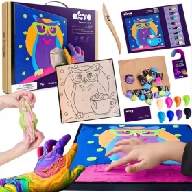 Pictură OKTO cu material de întărire Bufniță 30 x 30 cm