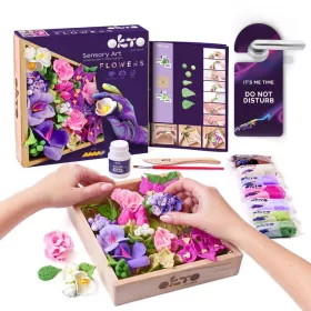 Set de modelare OKTO flori în ramă de lemn 21 x 21 cm