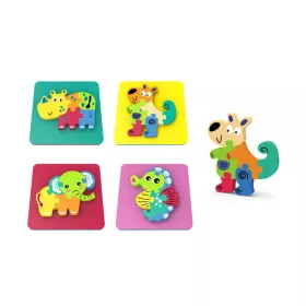 Puzzle cu animale din spumă 14x14cm