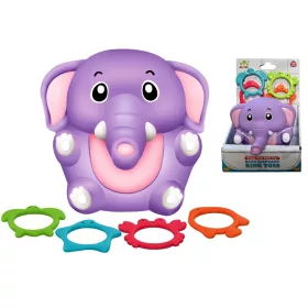 Jucărie de baie elefant cu inele 13cm