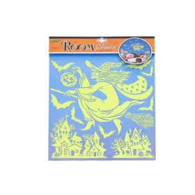   Falmatricák Halloween boszorkány sötétben világító 38x31cm