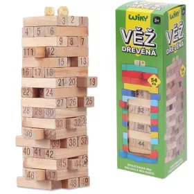 Joc de societate Construcție turn din lemn 54 buc